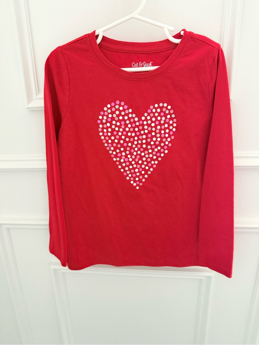 Girls Red Heart Long Sleeve tee